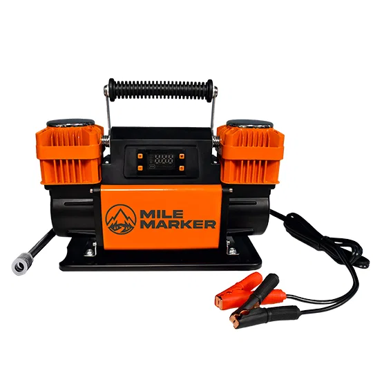 20301 – MILEMARKER Air Compressor, Portable 150 PSI Maximum Working Pressure 12.35 Cubic Feet Per Minute Battery Clam...